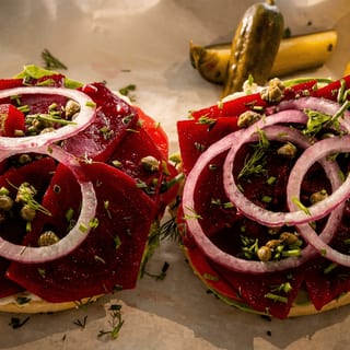 Pickled Beet Bagel