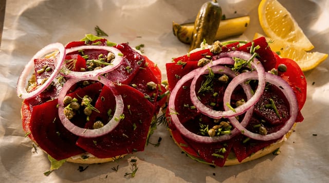 Pickled Beet Bagel.